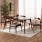 Baxton Studio Aeron Light Gray Upholstered Walnut Finished Wood 5-Piece Dining Set 159-9548-9549 - alternate 5